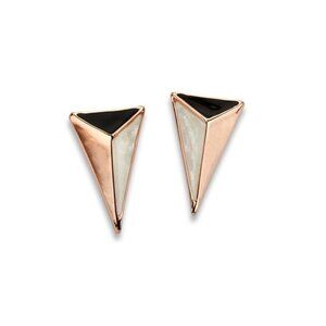 7 Charming‎ Sisters Art Deco Inspired Rose Gold Pyramid Earrings